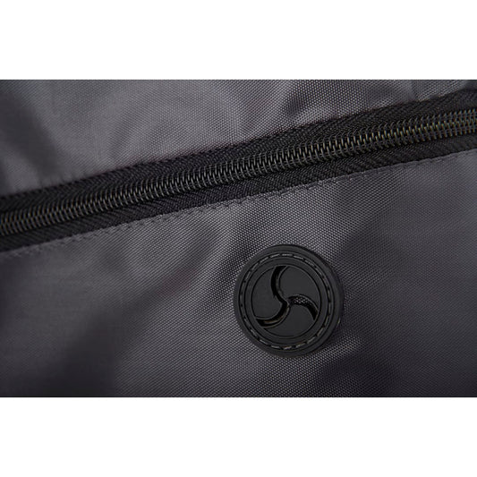 Front View of Black Robin Drawstring Bag