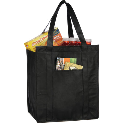 Front View of Black Hercules Insulated Grocery Tote