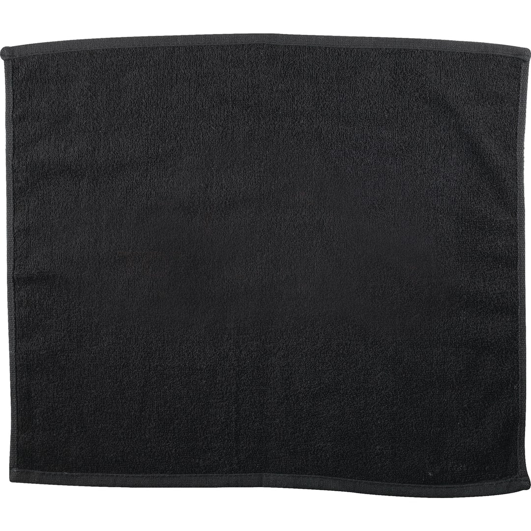 Front View of Black Go-Go Rally Towel