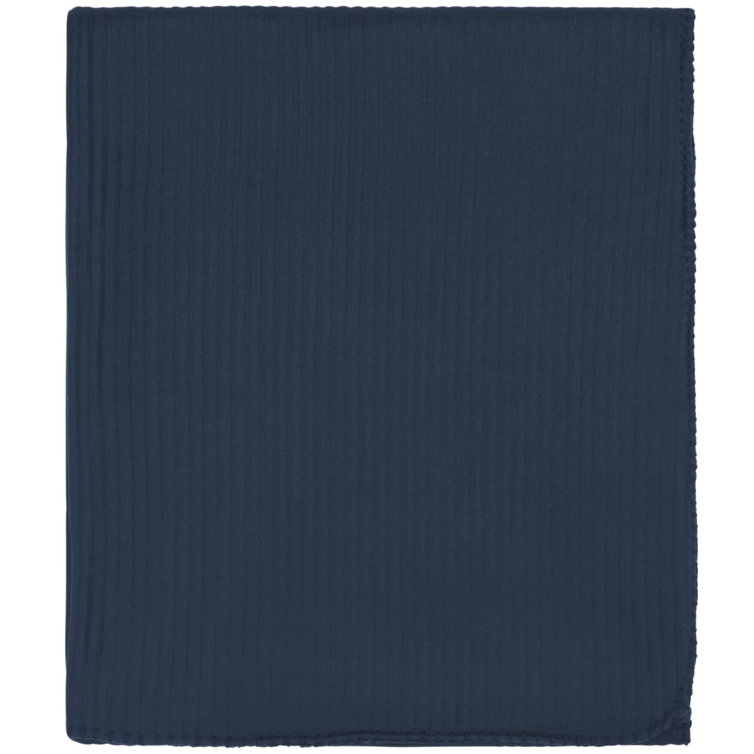 Black Ribbed Fleece Blanket