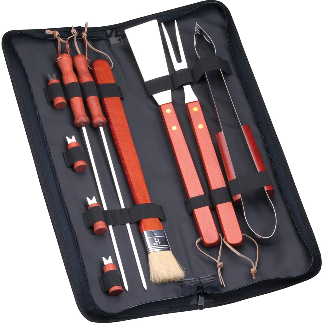 Black 10-Piece BBQ Set