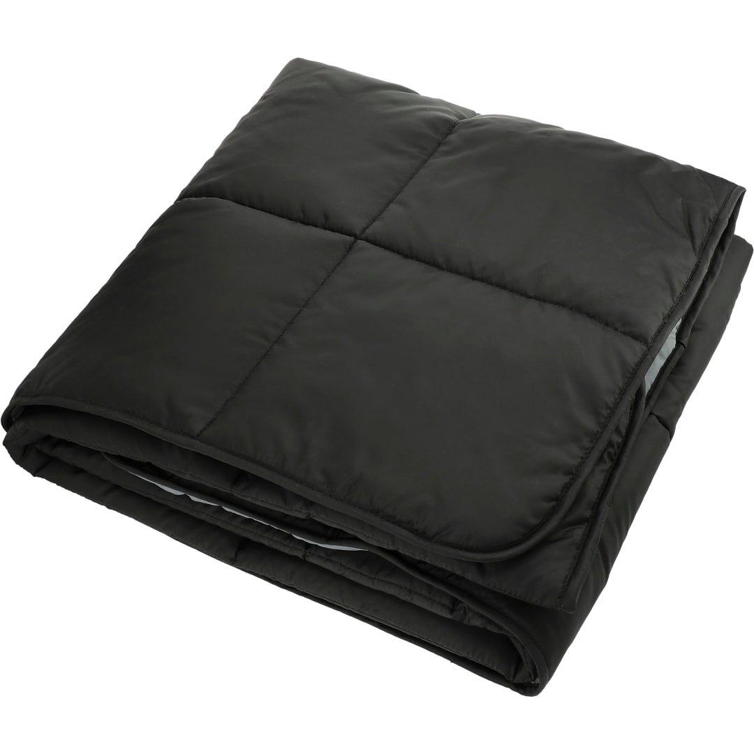 Front View of Black Puffy Outdoor Blanket