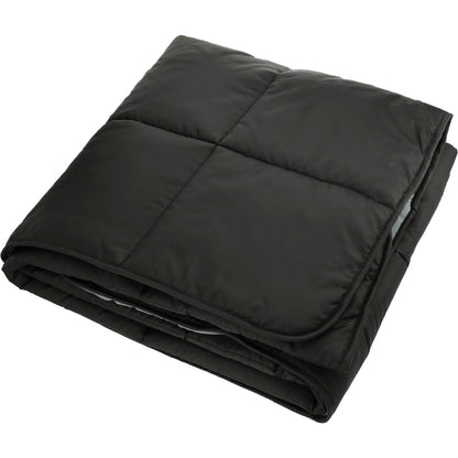 Front View of Black Puffy Outdoor Blanket
