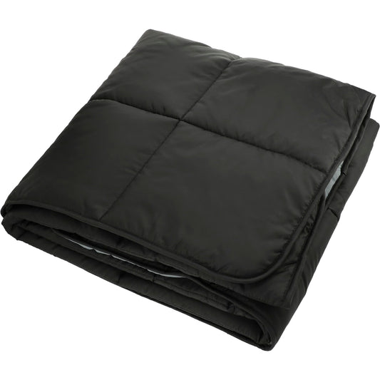 Front View of Black Puffy Outdoor Blanket