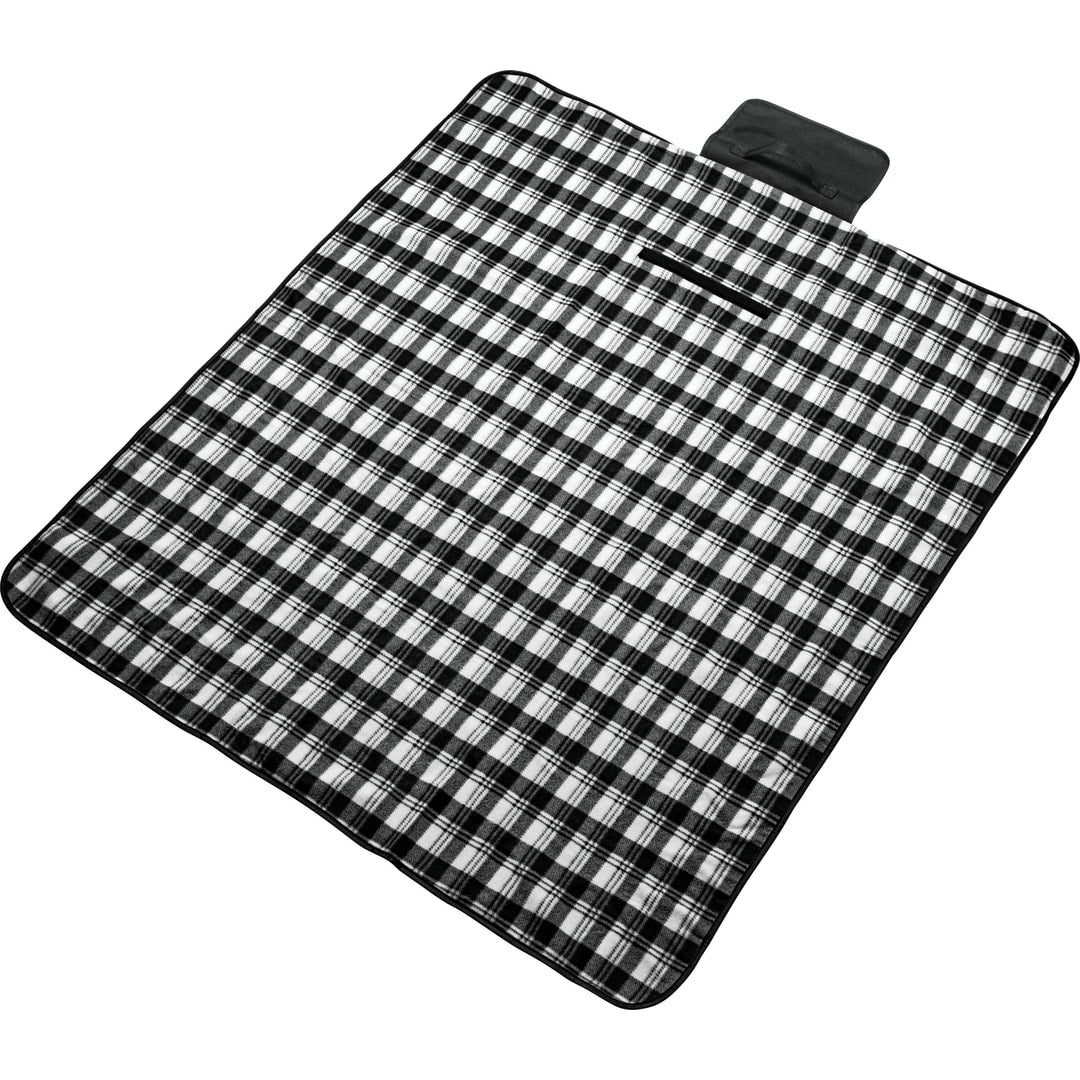 Front View of Black Fold up Picnic Blanket