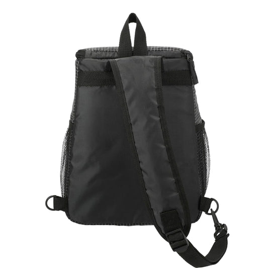 Front View of Black Grid Sling 12 Can Cooler