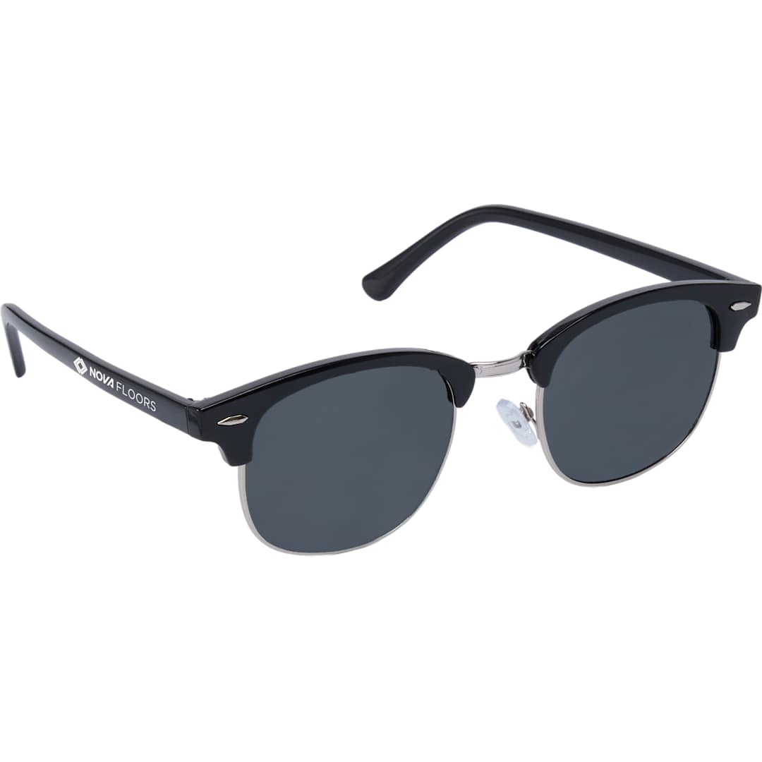 Front View of Black Palmer Recycled Club Master Sunglassess