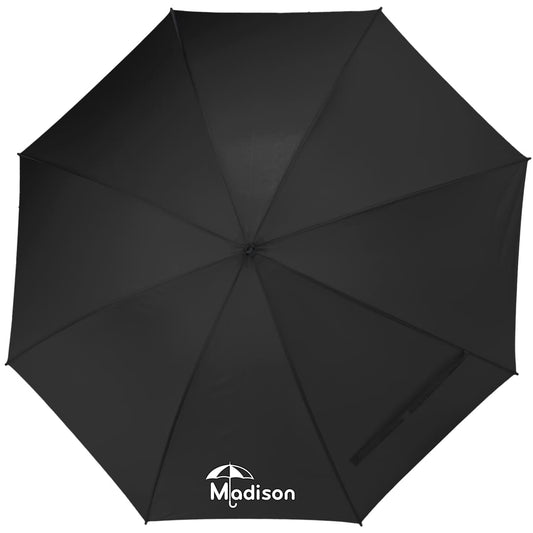 Front View of Black 60" Manual Golf Umbrella