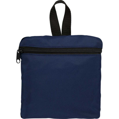 Front View of Black Packable Recycled Backpack