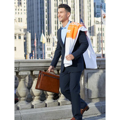 Front View of White "Fiji" Standard Weight Beach Towel