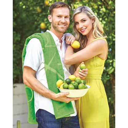 Front View of Green "Fiji" Standard Weight Beach Towel color