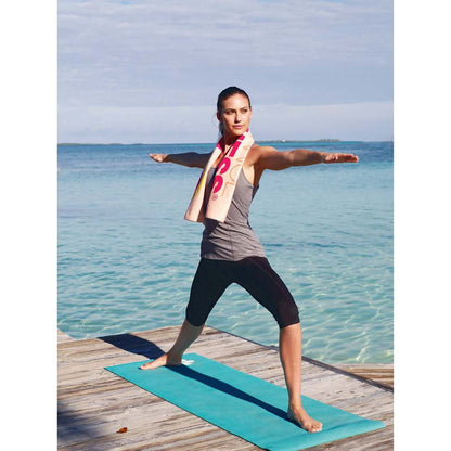 Front View of White ColorFusion Workout Towel™