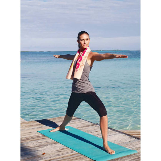 Front View of White ColorFusion Workout Towel™