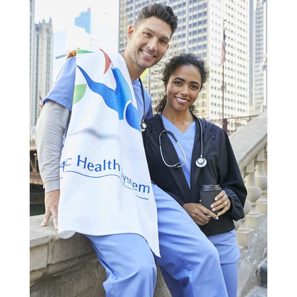 Front View of White ColorFusion Standard Beach Towel™