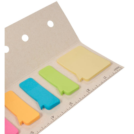 Front View of White Recycled Milk Carton Sticky Notes & Ruler Pad