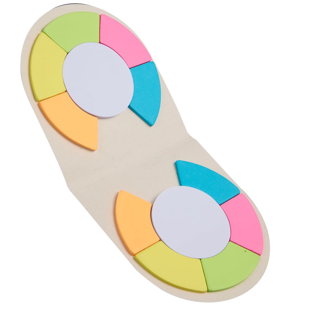 Front View of White Recycled Milk Carton Round Sticky Notes Pad