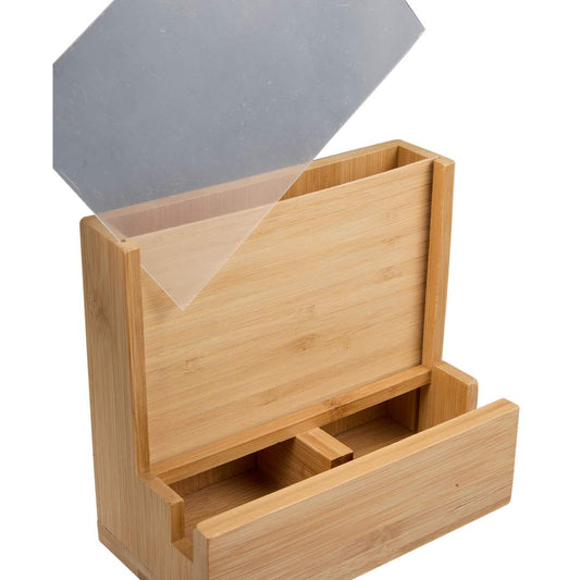 FSC® 100% Bamboo Photo Frame Desktop Organizer