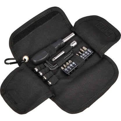 Front View of Black 19-Piece Tool Set with rPET Case