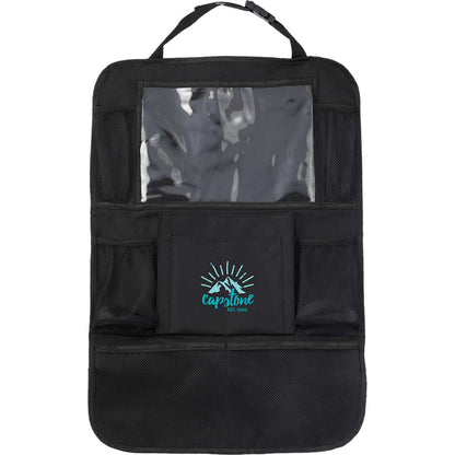 Front View of Black Recycled Back Seat Car Organizer