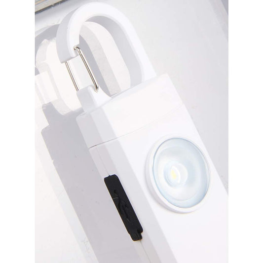Front View of White Safety Alarm Keychain