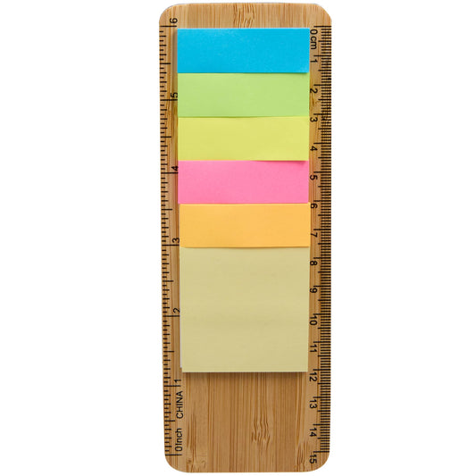 FSC® 100% Bamboo Ruler with Sticky Notes
