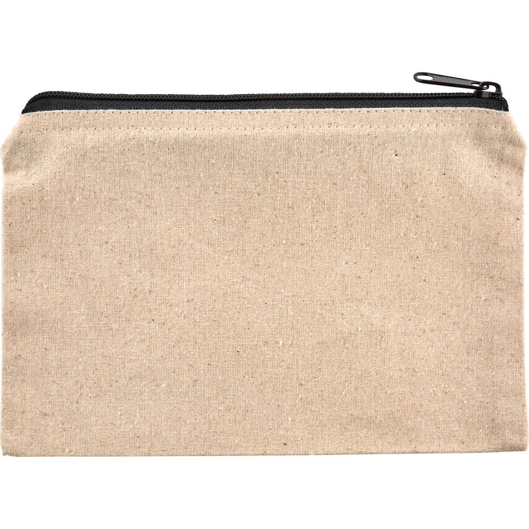 Front View of Black 8oz. Cotton Travel Pouch