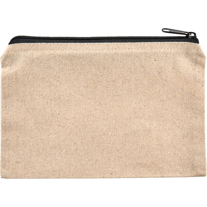 Front View of Black 8oz. Cotton Travel Pouch