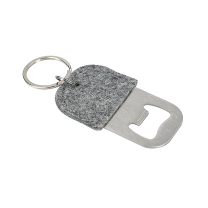Front View of Gray THE GOODS™ Recycled Felt Bottle Opener