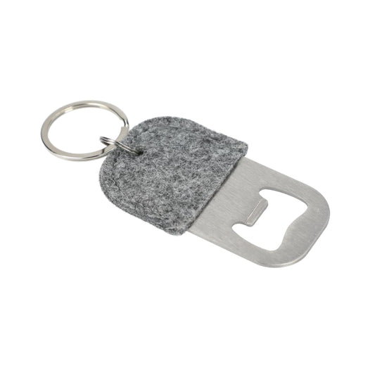 Front View of Gray THE GOODS™ Recycled Felt Bottle Opener