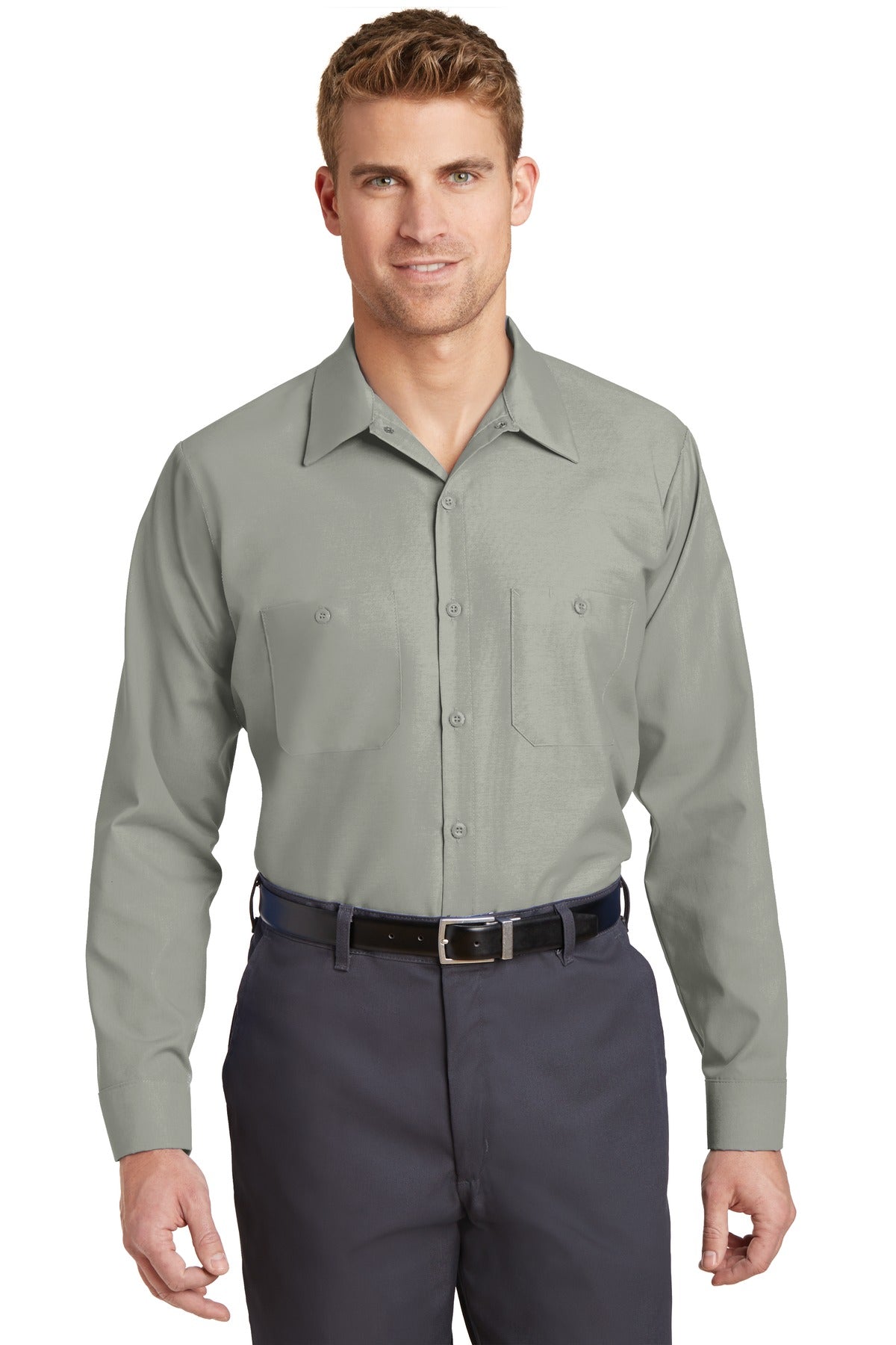 SanMar SP14LONG_lightgrey_model_front_042015.jpg
