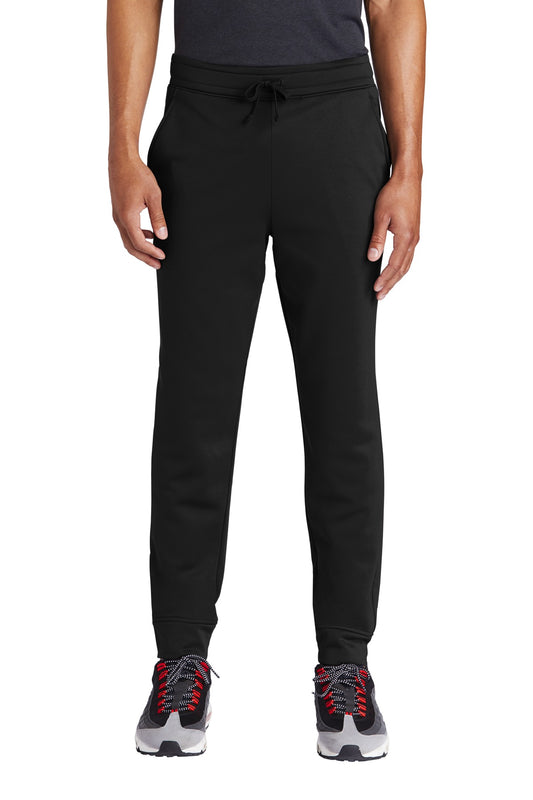 Front View of Black Sport-Tek Sport-Wick Fleece Jogger ST233  - XS