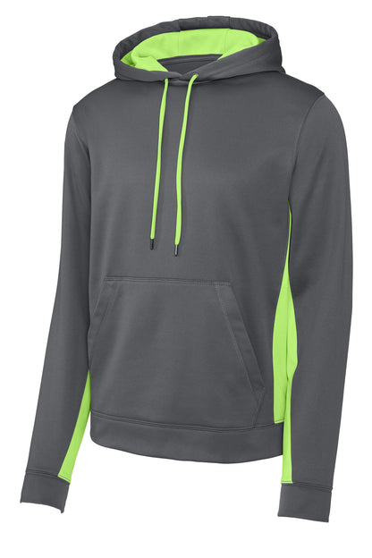 Sport-Tek Sport-Wick Fleece Colorblock Hooded Pullover. ST235