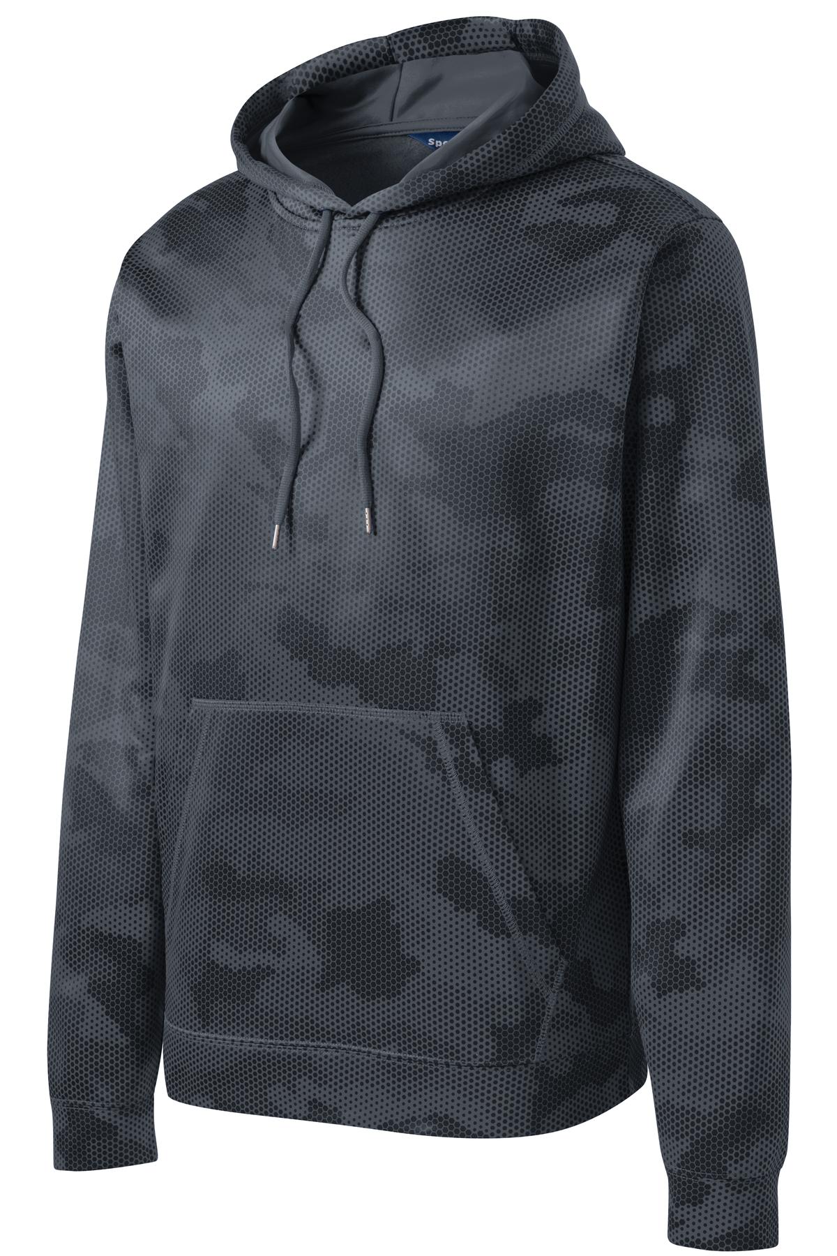 Sport-Tek Sport-Wick CamoHex Fleece Hooded Pullover. ST240