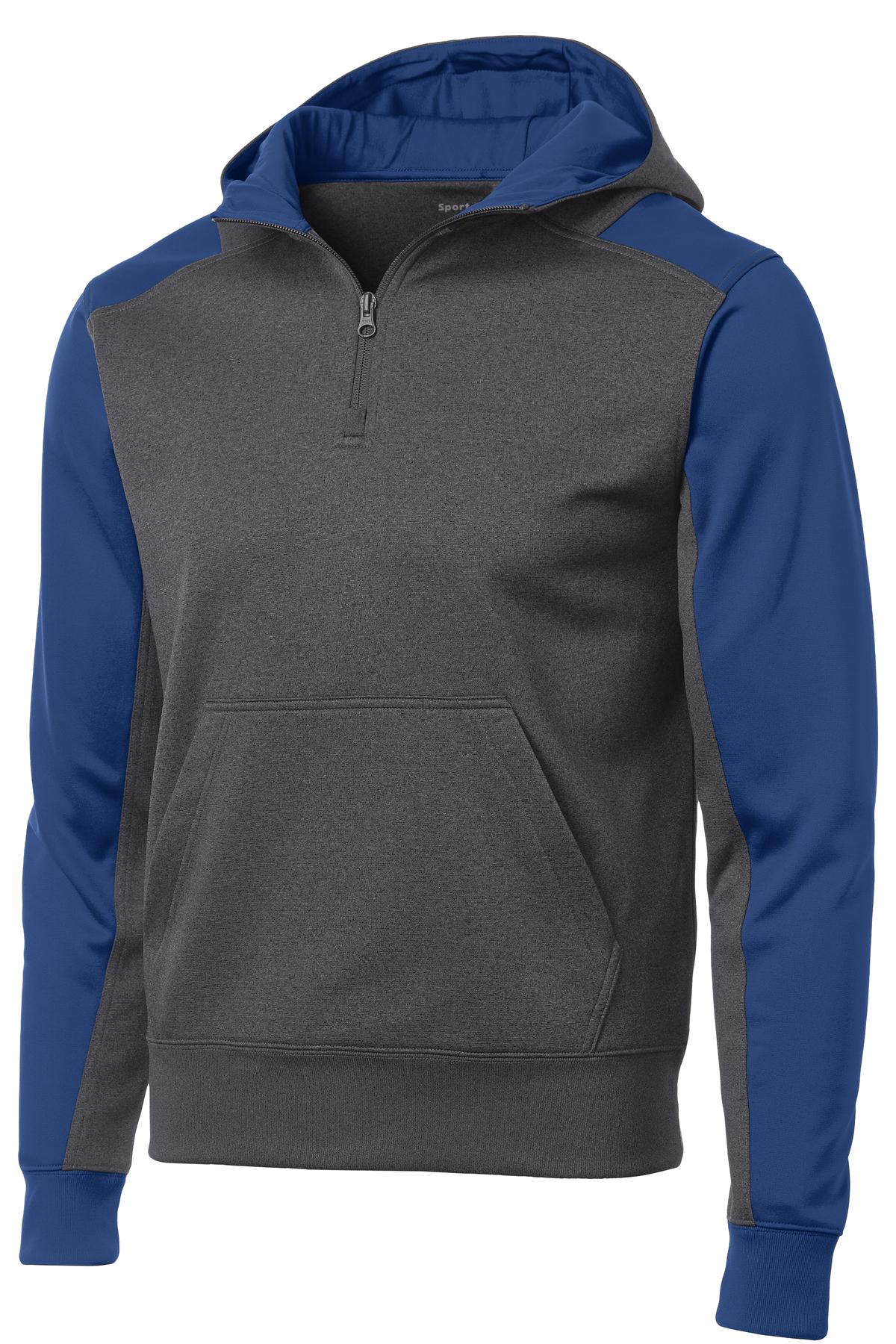 Sport-Tek Tech Fleece Colorblock 1/4-Zip Hooded Sweatshirt. ST249