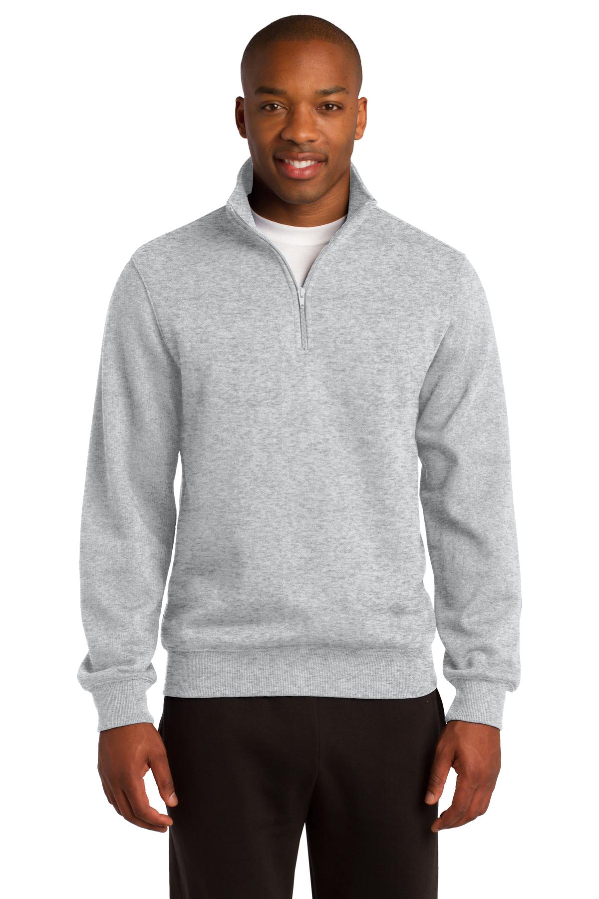 Front View of Athletic Hthr Sport-Tek 1/4-Zip Sweatshirt. ST253  - XS
