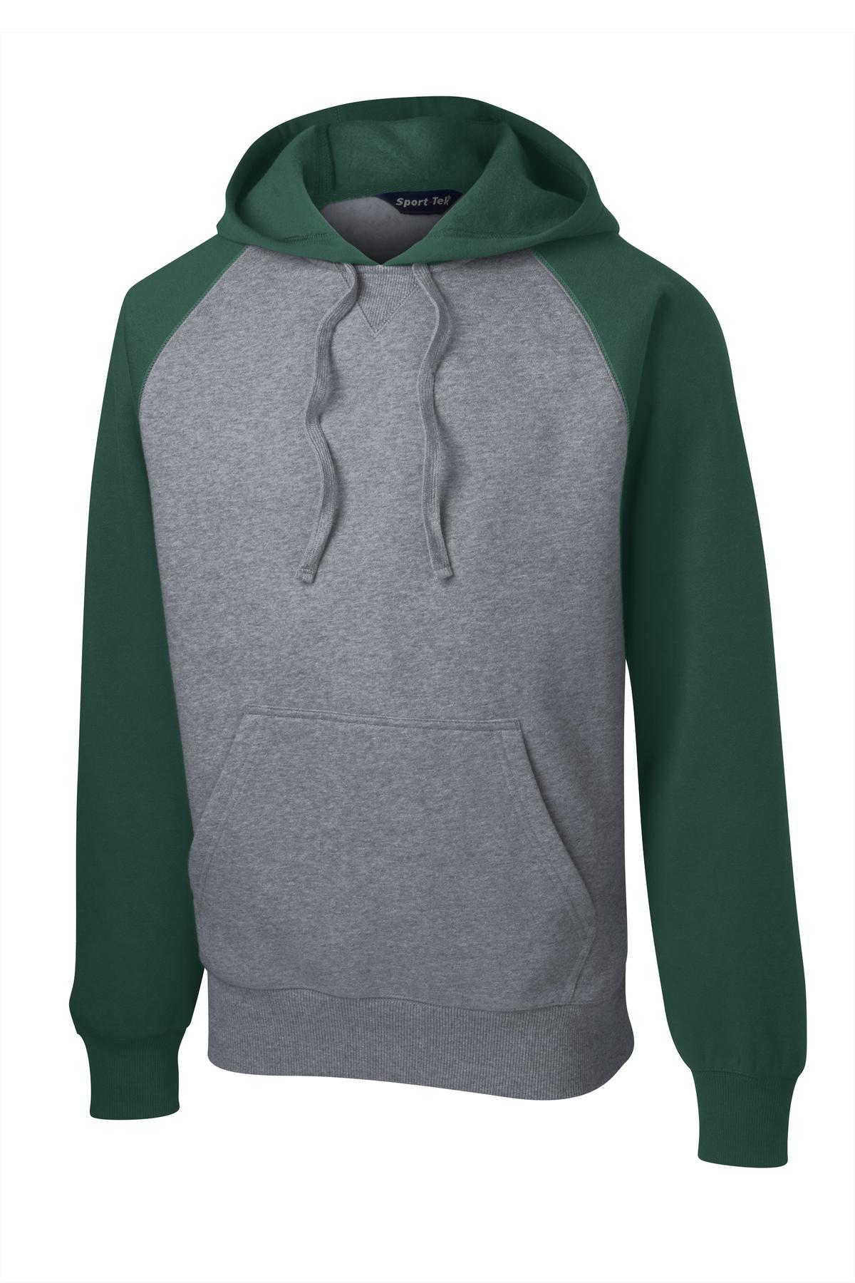 Sport-Tek Raglan Colorblock Pullover Hooded Sweatshirt. ST267