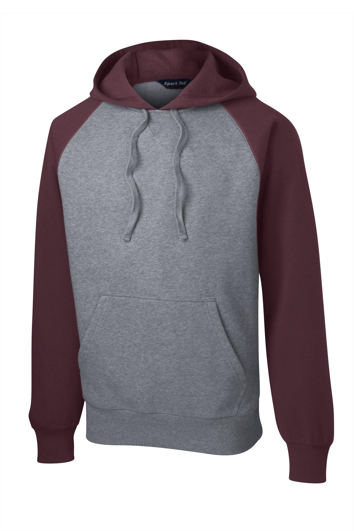 Sport-Tek Raglan Colorblock Pullover Hooded Sweatshirt. ST267