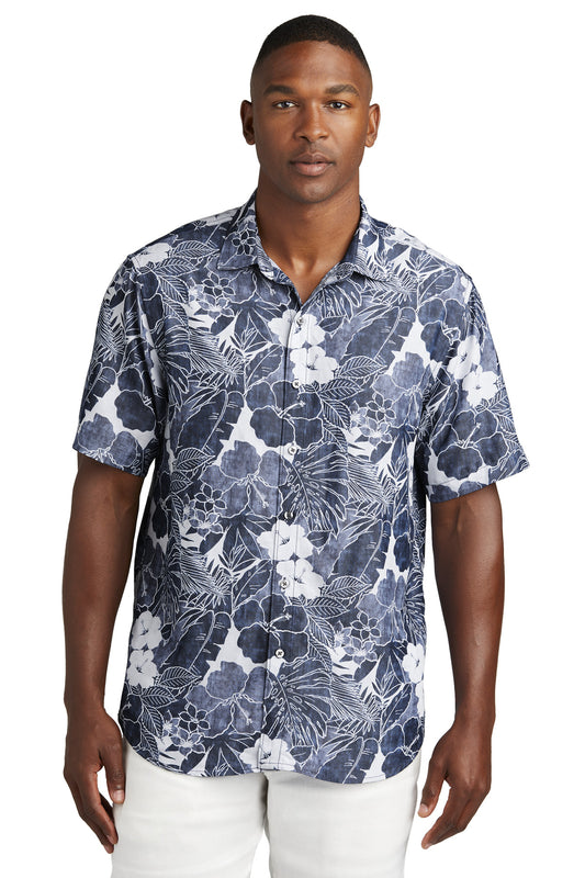 Front View of BlueNote Tommy Bahama Coconut Point Playa Flora Short Sleeve Shirt ST325929TB  - S