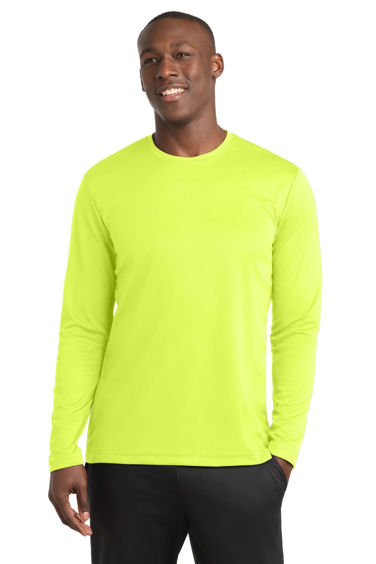 SanMar ST340LS_neonyellow_model_front.jpg