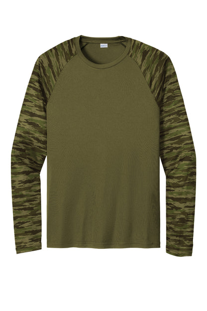 Sport-Tek Drift Camo Colorblock Long Sleeve Tee ST376LS
