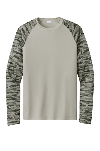 Sport-Tek Drift Camo Colorblock Long Sleeve Tee ST376LS