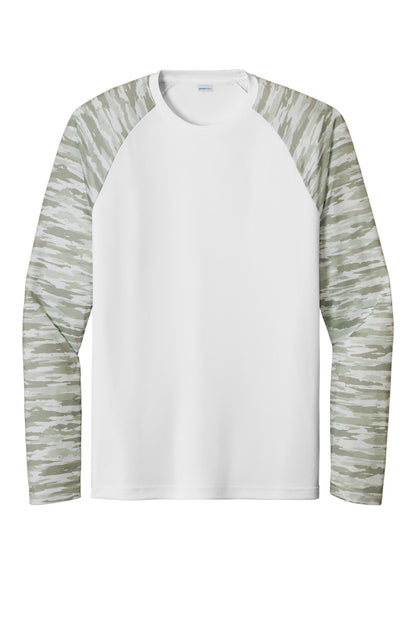 Sport-Tek Drift Camo Colorblock Long Sleeve Tee ST376LS