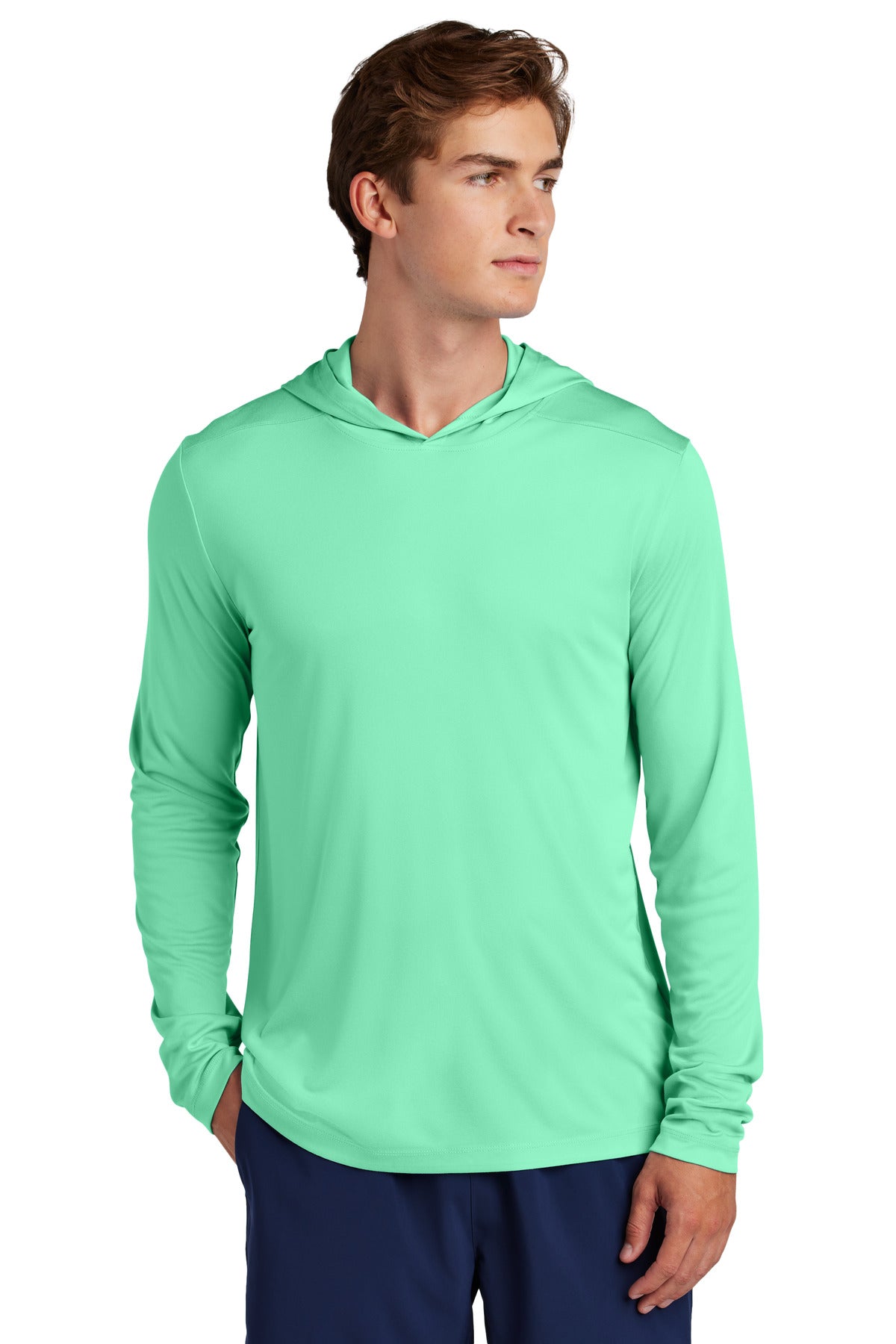 SanMar ST420LSH_BRIGHTSEAFOAM_Model_Front.jpg