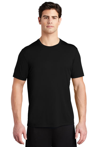 Front View of Black Sport-Tek Posi-UV Pro Tee. ST420  - XS