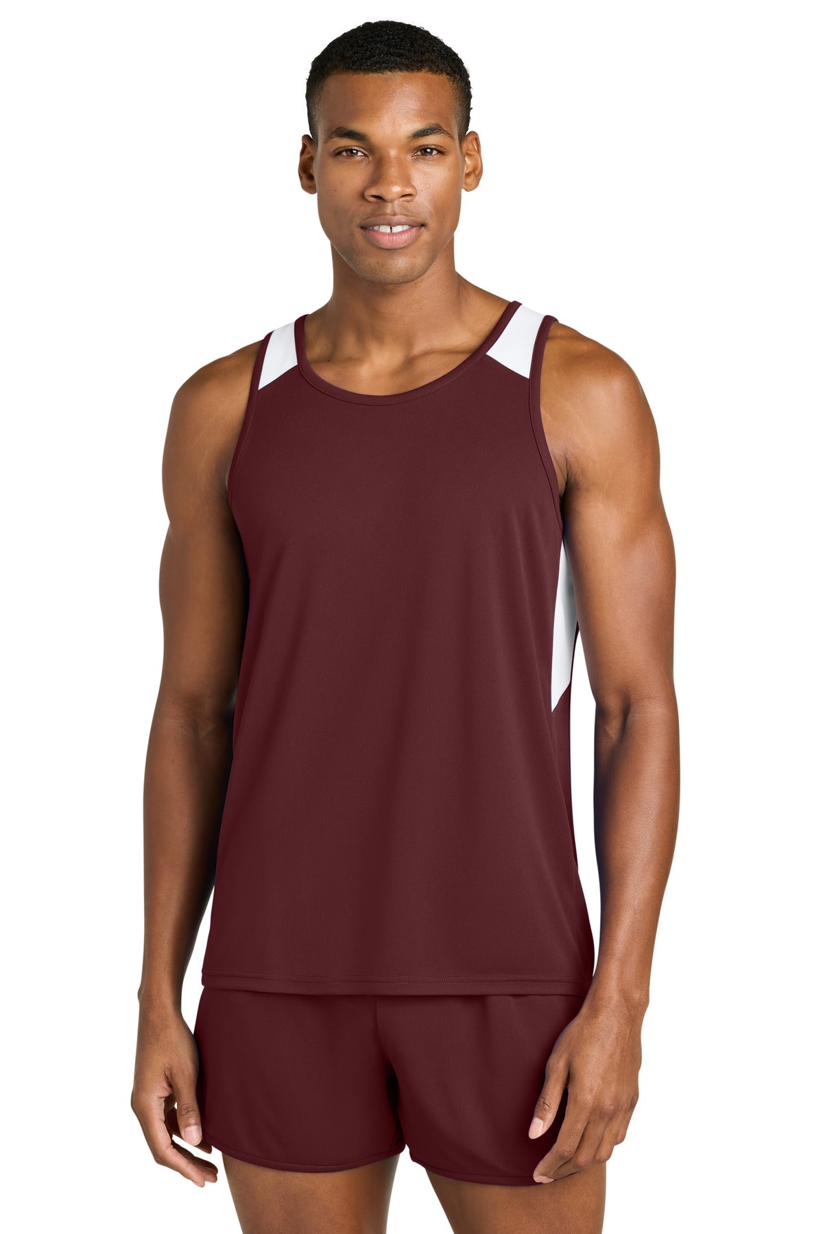 SanMar ST446_maroonwhite_model_front.jpg