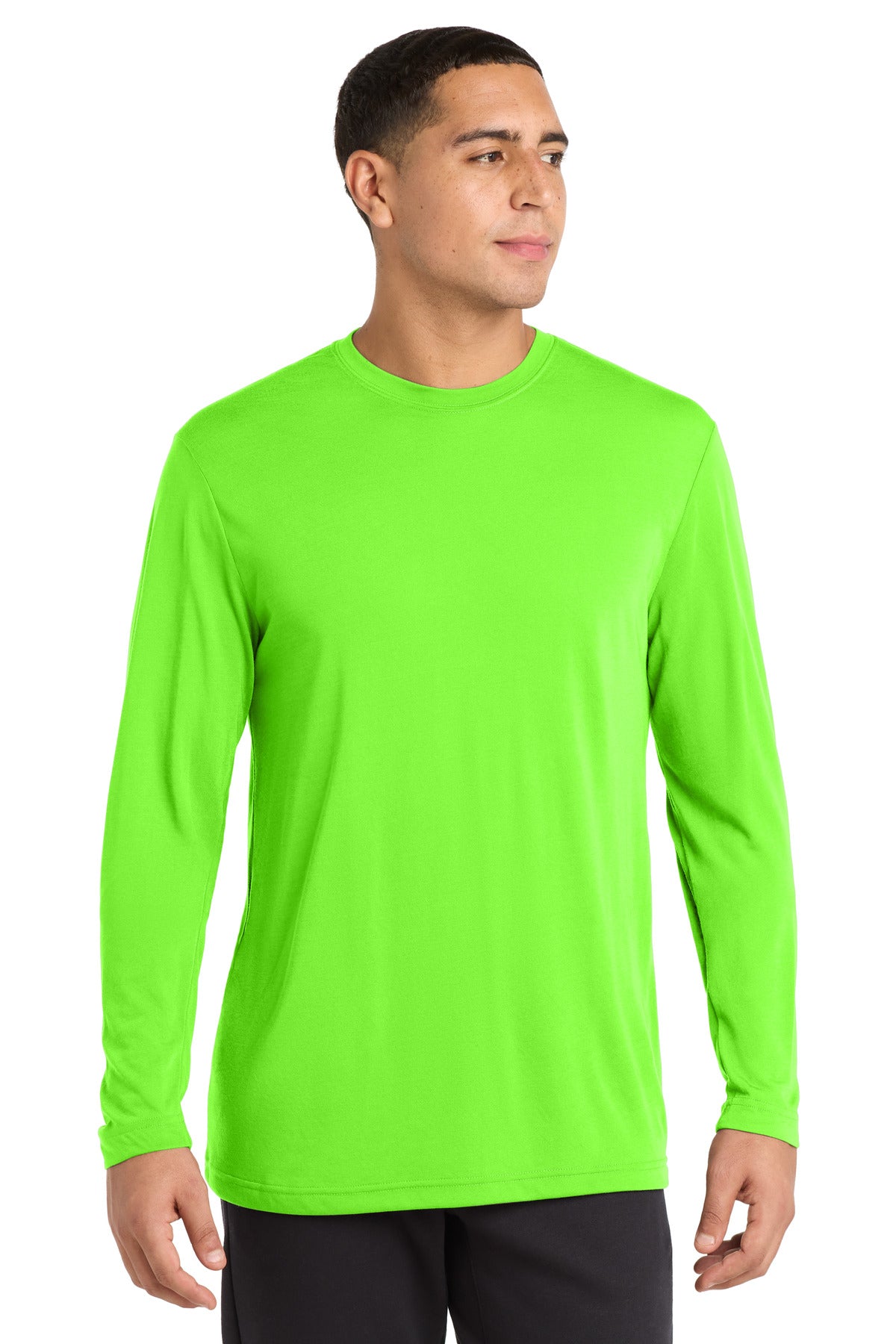 SanMar ST450LS_neongreen_model_front.jpg