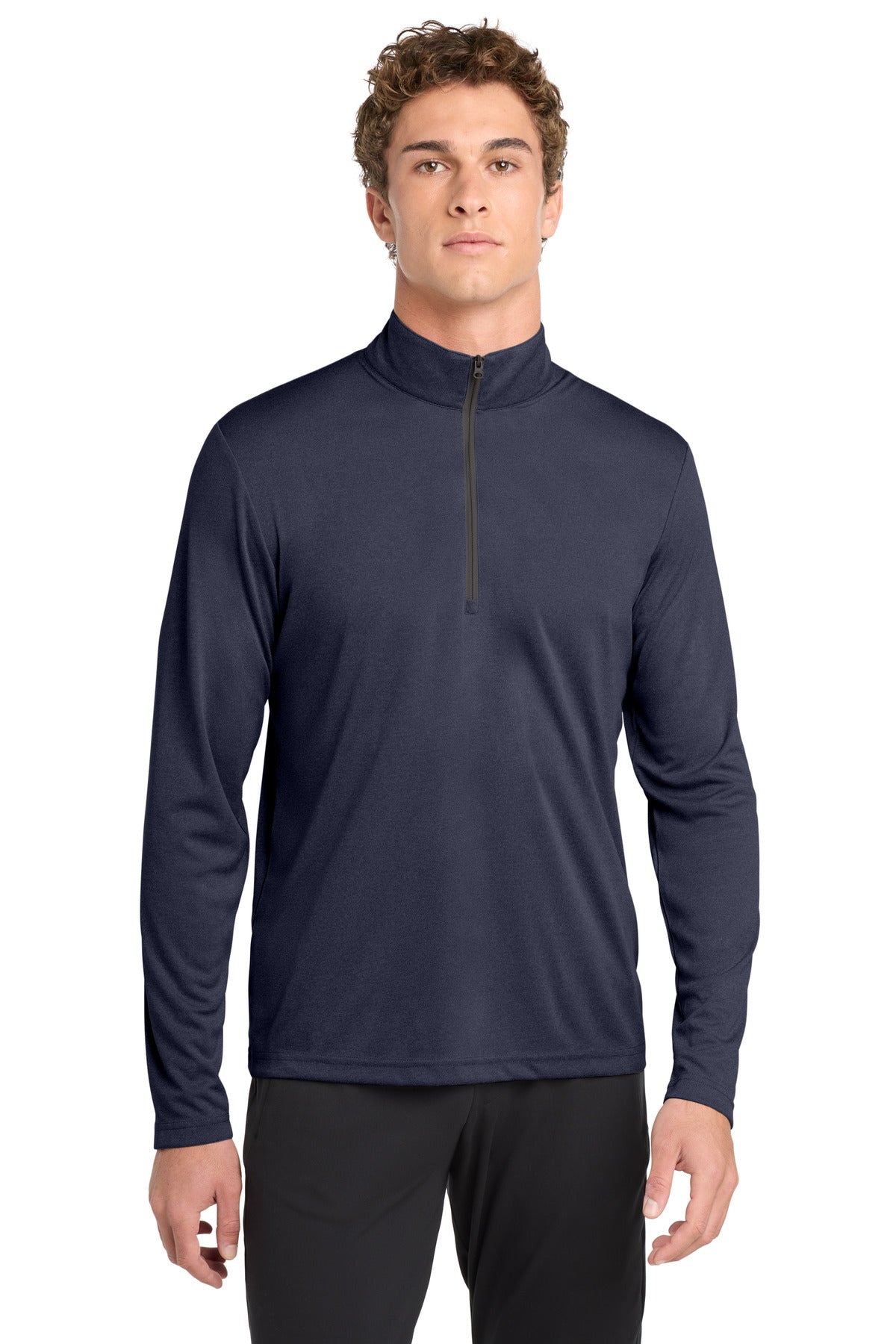 SanMar ST469_deepnavyheather_model_front.jpg