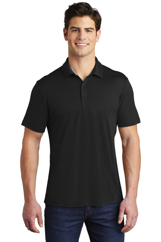 Front View of Black Sport-Tek Posi-UV Pro Polo. ST520  - XS