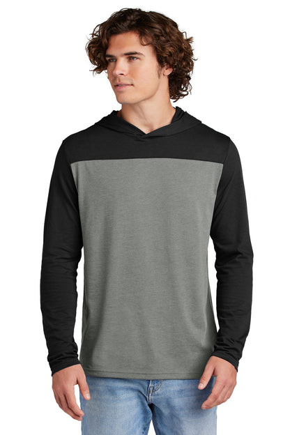 Front View of Blk/VtgHtr Sport-Tek Halftime Long Sleeve Hoodie ST6044  - XS