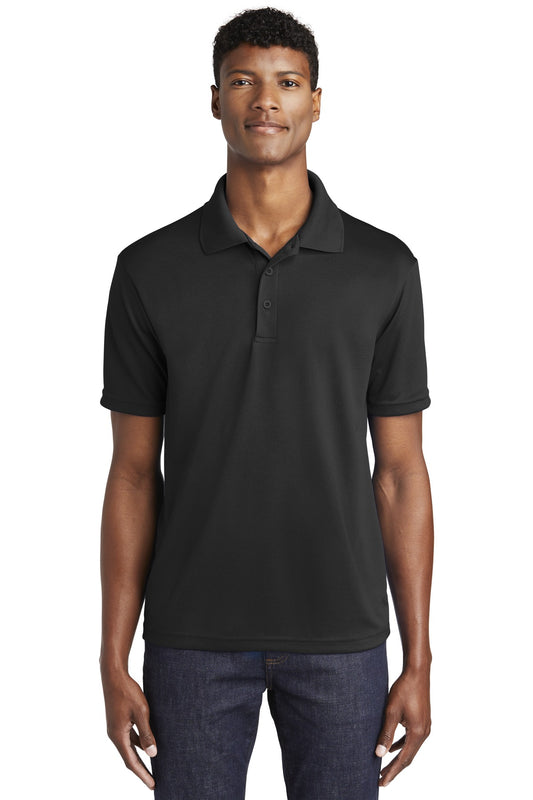 Front View of Black Sport-Tek PosiCharge RacerMesh Polo. ST640  - XS